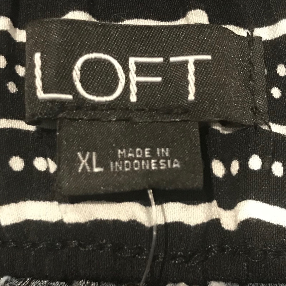 Loft Black & White Striped Fluid Ankle Pants - Picture 4 of 6